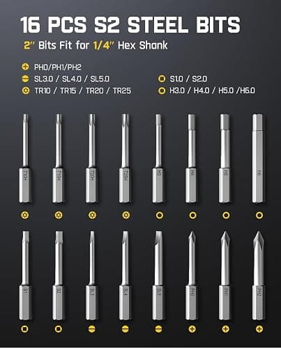 Fanttik S1 Pro Electric Screwdriver, Power Screwdriver with16 S2 Steel Bits, 3 Torque Settings, Max 6 N.m, 2000mAh Battery, LED Light & 1/4''Hex, Ideal Tool for Furniture & Gaming PC thumbnail 8