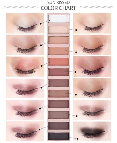 BestLand 2 Pack 12 Colors Makeup Nude Colors Eyeshadow Palette Natural Nude Matte Shimmer Glitter Pigment Eye Shadow Pallete Set Waterproof Smokey Professional Beauty Makeup Kit (2 PCS) - Matte + Shimmer thumbnail 3