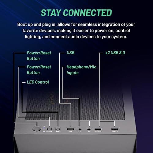 Skytech Gaming Nebula Gaming PC Desktop – Intel Core i3 12100F 3.3 GHz, NVIDIA RTX 3050, 500GB NVME SSD, 16GB DDR4 RAM 3200, 600W Gold PSU, Wi-Fi, Windows 11 Home 64-bit thumbnail 6