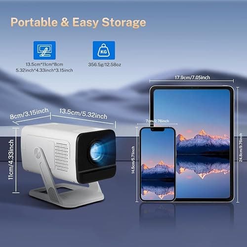 Mini Projector 1080P 4K Support with WiFi 6 and Bluetooth 5.4, Auto Keystone, Android 11, Short Throw Smart Video Projector 270° Rotatable, Compatible with HDMI/USB/iOS LYNCAST VisualCube 300 thumbnail 10