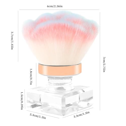 ANGNYA Nail Dust Brush, Pink Rose Soft Duster Brush Art Dust Powder Remover Makeup Manicure Brushes Clean Up Tools for Acrylic Nails thumbnail 4