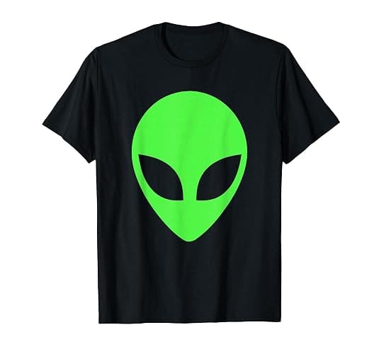 Green Alien Head - Alien T-Shirt - Image 1