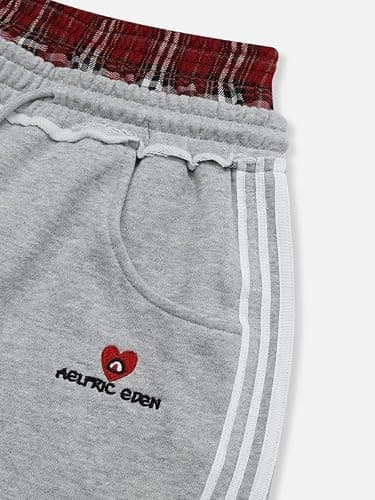 Aelfric Eden Checked Patchwork Jogging Bottoms Men's Plaid Patchwork Sweatpants Women's Casual Sports Trousers Streetwear High Waist Comfortable Loose Trousers thumbnail 6