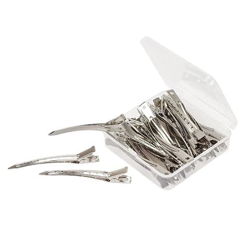 Beayuer 25 Pieces Duck Bill Hair Clips, 3.5 Inch Rustproof Metal Alligator Curl Clips with Holes for Hair Styling, Hair Coloring, Thick Hair Sectioning, Salon, Bows DIY, Silver (25 Pcs, 3.5in Silver) thumbnail 5
