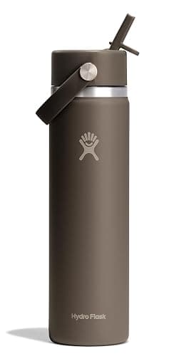 Hydro Flask Water Bottle - Insulated Stainless Steel - Wide Mouth Flex Straw Lid, Non Spill, Leakproof and Refillable in 24 Oz Sandpiper - Image 1