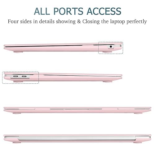 May Chen Compatible with New MacBook Air 13 inch Case 2021 2020 2019 2018 Release Model: M1 A2337 A2179 A1932, Plastic Hard Shell Case for Mac Air 13 inch with Retina Display Fits Touch ID, Baby Pink thumbnail 5