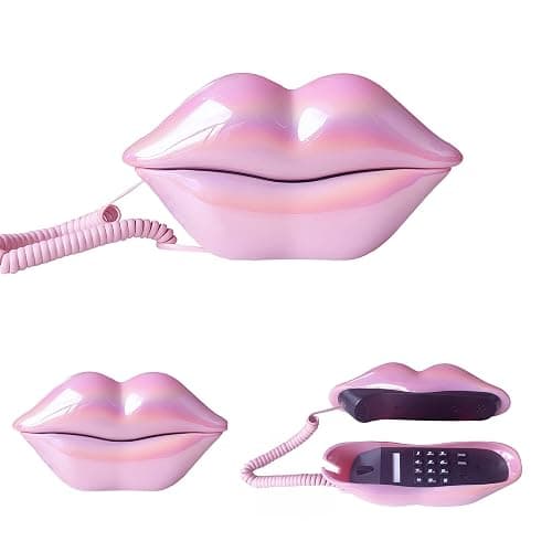 TelPal Corded Landline Phones for Home, Funny Novelty Lip Phone Gift, Wired Mouth Telephone Real Landline Home Office Telephones Furniture Decor thumbnail 4