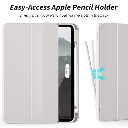 Aoub New iPad Pro 12.9 inch Case 6th Generation 2022/5th Gen 2021/4th Gen 2020 with Pencil Holder, Auto Wake/Sleep, Trifold Smart Stand with Soft TPU Back Shell Cover, Gray thumbnail 5