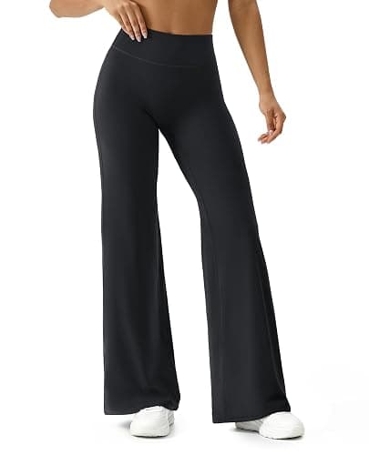 FOGFIRE Womens Wide Leg Yoga Pants High Waisted Straight Leg Leggings | No Front Seam, Buttery Soft Booty Lifting Gym Workout Leggings - Image 1