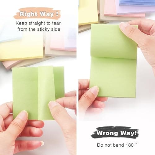 Osboo Sticky Notes 3x3 Inch, 12 Pack, 12 Pastel Multi Colors Note Pads, 50 Sheets/Pad, Perfect for Office, School, and Home Organization thumbnail 4