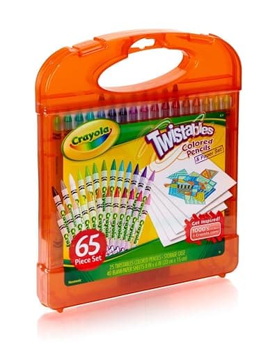 Crayola Twistables Colored Pencils Set 65 pieces (25 pencils + 40 paper sheets), Kids Drawing Kit, Portable Art Case, Kids Colored Pencils, Coloring Supplies, Gifts. thumbnail 3