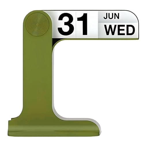 Beleda Flip Perpetual Calendar, Desk Calendar 2025-2026 for Daily Office Home Decor Desktop Ornament Desk Accessories Home Office Decor Monthly Weekly Daily Desktop Perpetual Calendar (Green) - Image 1