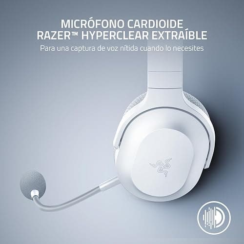 Razer Barracuda X Wireless Gaming & Mobile Headset (PC, PlayStation, Switch 2, Android, iOS): 2.4GHz Wireless + Bluetooth - Lightweight - 40mm Drivers - Detachable Mic - 50 Hr Battery - Mercury White thumbnail 5