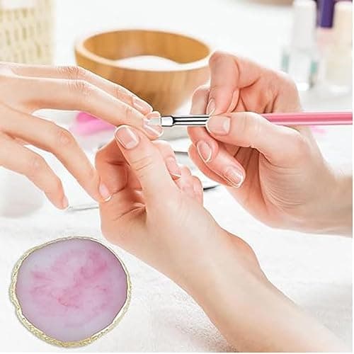 HomTop Nail Art Tools 22-piece Set, Resin Nail Art Palette, 2-way Acrylic Silicone Engraving Pen Dotting Pen Tools Nail Art Kit for Nail Art DIY Home Salon Makeup Display Board, pink thumbnail 6
