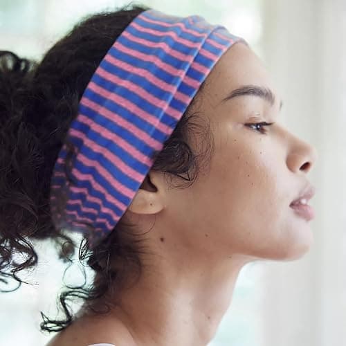 Fszsaa 4PACK Stretchy Striped Headband For Women Elastic Wide Hairbands For Yoga Hair Wraps Bohemian Hair Accessories thumbnail 3