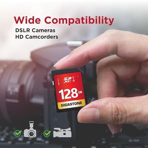 GIGASTONE 128GB SD Card 2-Pack UHS-I U1 Class 10 SDXC Memory Card High Speed Full HD Video Canon Digital Camera, Full Size SD Card thumbnail 6