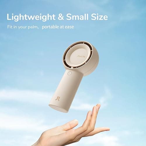 JISULIFE Handheld Portable Turbo Fan [16H Max Cooling Time], 4000mAh USB Rechargeable Personal Battery Operated Mini Small Pocket Fan with 5 Speeds for Travel/Outdoor/Vacation/Concerts - Brown thumbnail 9
