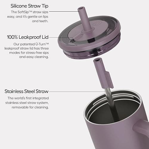 BrüMate Era 40 oz Tumbler with Handle and Straw | 100% Leakproof Insulated Water Bottle Tumbler with Lid and Flexible SoftSip Straw | Made of Stainless Steel | Cup Holder Friendly | 40oz (Lilac Dusk) thumbnail 2
