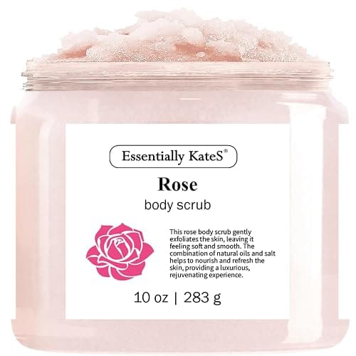 Rose Body & Foot Scrub 10 oz - a gentle and enjoyable exfoliating experience, leaving your skin feeling smooth - The best stocking stuffer. - Image 1
