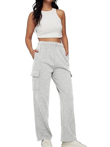 AUTOMET Womens Cargo Sweatpants Baggy Fleece High Waisted Joggers Sweat Pants Athletic Pants thumbnail 5