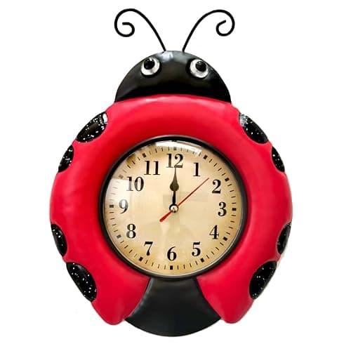 TXYS Wall Clock for Home Ladybug Decor Art Decorations Great for Office/Outside Clock (Ladybug Clocks) - Image 1