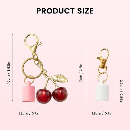 LCYATSI 3 Pcs Lip Gloss Keychain, Compatible for Summer Fridays 0.5 Oz Lip Balm, Portable Lipgloss Holder Keychains with Cherry Charm (No Lip Balm) thumbnail 7