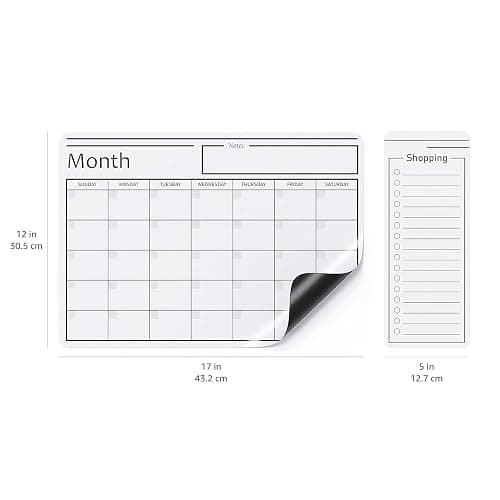 Amazon Basics Magnetic Dry Erase Whiteboard Calendar, 12" x 17", Includes 4 Markers And Eraser thumbnail 3