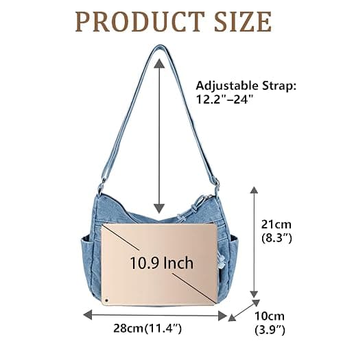 BVNTBZC Denim Crossbody Bag Vintage Jean Shoulder Purse Canvas Satchel Messenger Hobo Bag Retro Tote Handbag thumbnail 6
