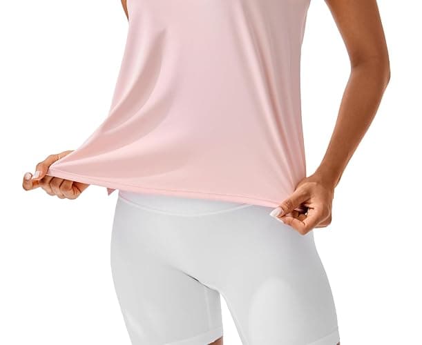 JOYSPELS Ice Silk Crop Workout Tank Tops for Women Cool-Dry Sleeveless Loose Fit Yoga Shirts thumbnail 6