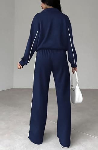 BTFBM Women's Two Piece Tracksuit Fall 2025 Long Sleeve Zip Up Sweatshirt Long Pants Outfits Jogger Sweatsuit Sets thumbnail 8