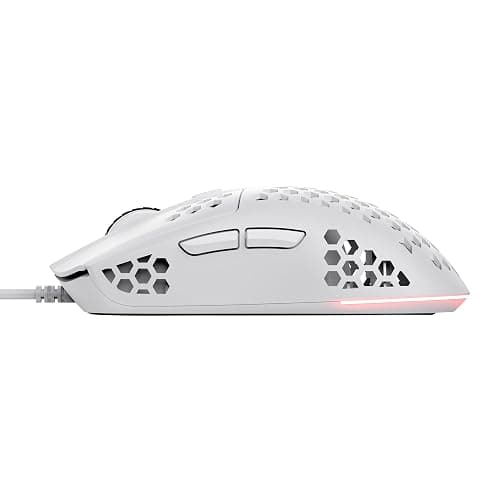 Trust Gaming GXT 928W Helox White Gaming Mouse, Superlight USB Wired Mouse 65g, Adjustable DPI (200-6400), Optical Sensor, 6 Programmable Buttons, RGB LED Lighting, Gaming PC Gaming Laptop Macbook thumbnail 9
