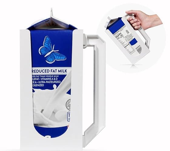 Carton Caddy XL Half Gallon Milk Carton Holder with Handle, Juice Box, Soda Bottle and Milk Half Gallon Holder with Handle, Rust Free, Dishwasher Safe, Reusable, Easy to Clean, Ergonomic thumbnail 2