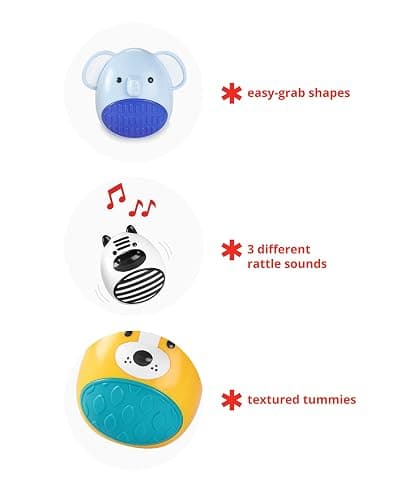 Skip Hop Baby Toy Maracas Jungle Beats Egg Shaker Musical Toy 3-Piece Set thumbnail 3