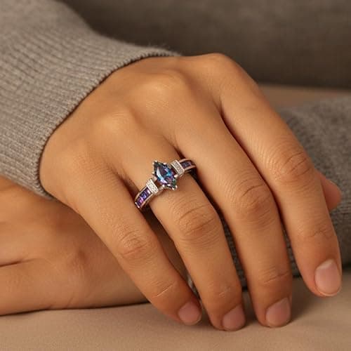 1pc Colorful Oval Zircon Ring Unique Design for Women Perfect for Dating Parties Personalized Gifts Elegant Jewelry thumbnail 5