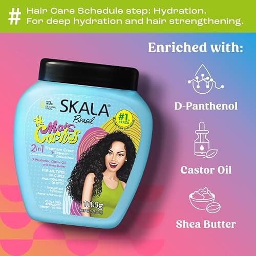 SKALA Mais Cachos for hair type 3ABC - 2 IN 1 Conditioning Treatment Cream & Cream To Comb 35.2oz, BLUE thumbnail 4