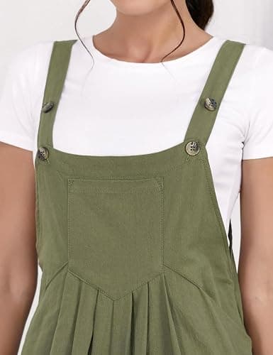IDEALSANXUN Wide Leg Overalls for Womens Casual Cotton Linen Baggy Loose Maternity Summer Beach Jumpsuits Romper thumbnail 3