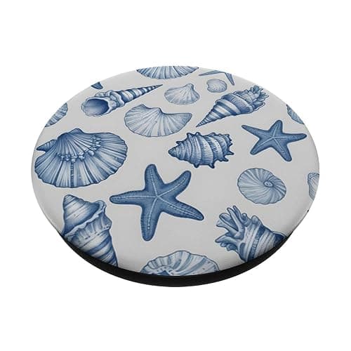 Blue Seashell Summer PopSockets Adhesive PopGrip thumbnail 2