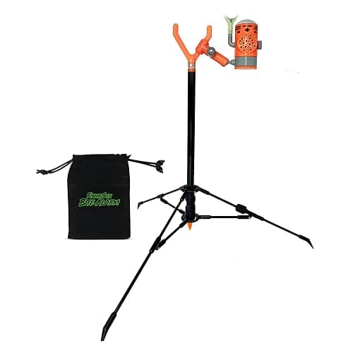 FISHIN' STIX Ready to Fish Kit - Includes 30" Rod Holder, All Terrain Stand Tripod and Bite Alarm - Image 1