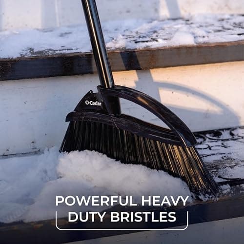 O-Cedar Strong Sweep Broom and Dustpan Set with Detail Brush | Indoor Outdoor Heavy Duty Stiff Bristle Broom | Step-On Dust Pan thumbnail 6