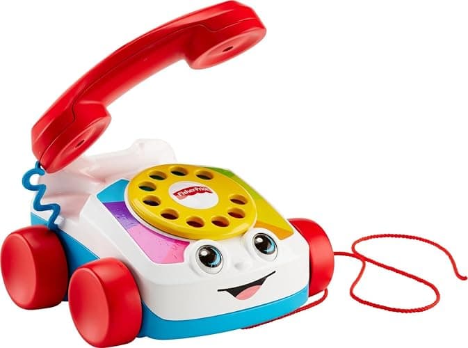 Fisher-Price Chatter Telephone Pull Along Toy | with Rotary Dial, Wheels, for Walking Play thumbnail 3