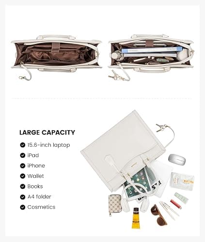 LOVEVOOK Laptop Tote Bag for Women, Office Work Bag Briefcase fit for 15.6 inch Laptop, Large Capacity Teacher Bag Handbag thumbnail 6