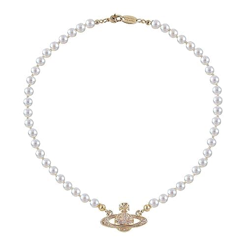 Pearl Saturn Necklace for Women Rhinestone Planet Choker Artificial Pearl Necklace Birthday Party Anniversary Ladies' Wedding Charm Jewelry Gift - Image 1