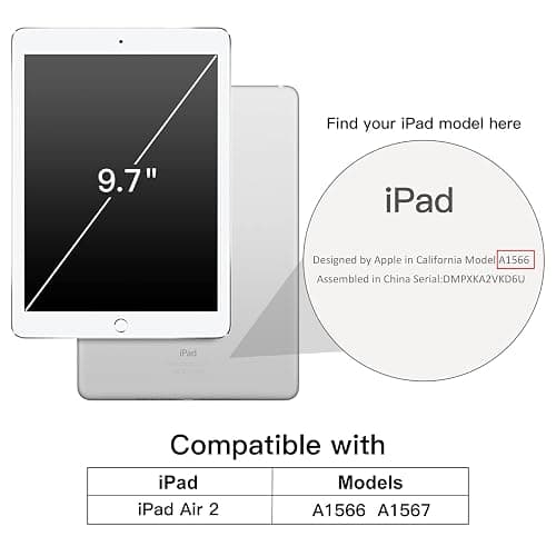 JETech Case for iPad Air 2 (2nd Generation), Smart Cover Auto Wake/Sleep (Black) thumbnail 2