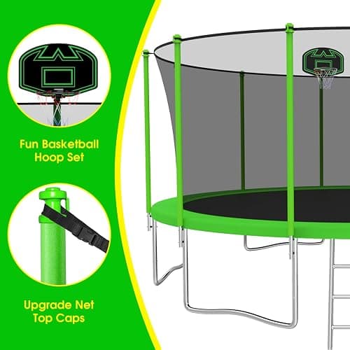 SKYUP Tranpoline 1500LBS 16 15 14 12 10 8 FT Tranpoline for 7-10 Kids and Adults, Heavy-Duty Outdoor Tranpoline with Enclosure Net, Basketball Hoop, Easy to Install & Last Long - ASTM Approved thumbnail 6