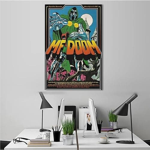 LaBdip MF Doom Poster Album Cover Hip-hop Comic Music Poster for Room Aesthetic Canvas Wall Art Bedroom Decor Unframed 12x18inch thumbnail 4