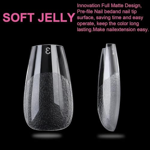 UNA GELLA Short Coffin Nail Tips 12 Sizes Short Coffin Gel Nail Tips 120Pcs Long Lasting Soft Gel Nails Tips Clear Full Cover Nails Tips Acrylic False for Nail Extension DIY Salon thumbnail 7