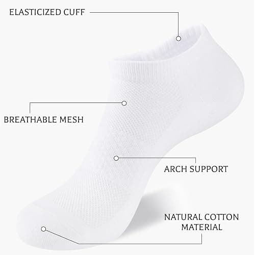 eallco 8 Pairs Womens Ankle Cotton Socks Low Cut Running Thin Short Breathable Sport Casual Socks thumbnail 8