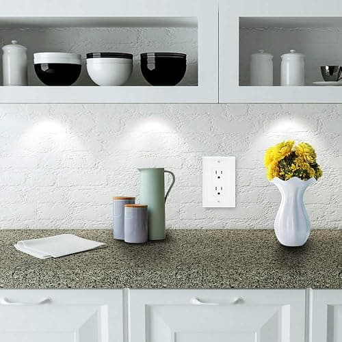 Henne Bery Sunken Pearls Heavy Duty Decorative Wall Plate Switch Plate Outlet Cover (Single Decorator, 2 Pack, White) thumbnail 4