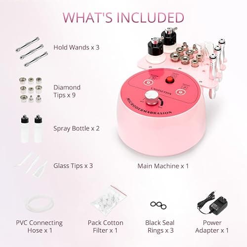 Diamond Microdermabrasion Machine Professional for Facial UNOISETION 3 in 1 Home Microdermabrasion Machine for Skin Exfoliating, Blackhead Removal, Spray Facial Moisturizing thumbnail 9