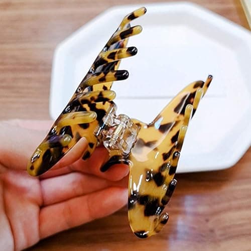 2 Pack Big Hair Claw Clips Tortoise Shell Nonslip Large Claw Clip For Women Celluloid Leopard Print Jaw Clips For Thick Hair thumbnail 7